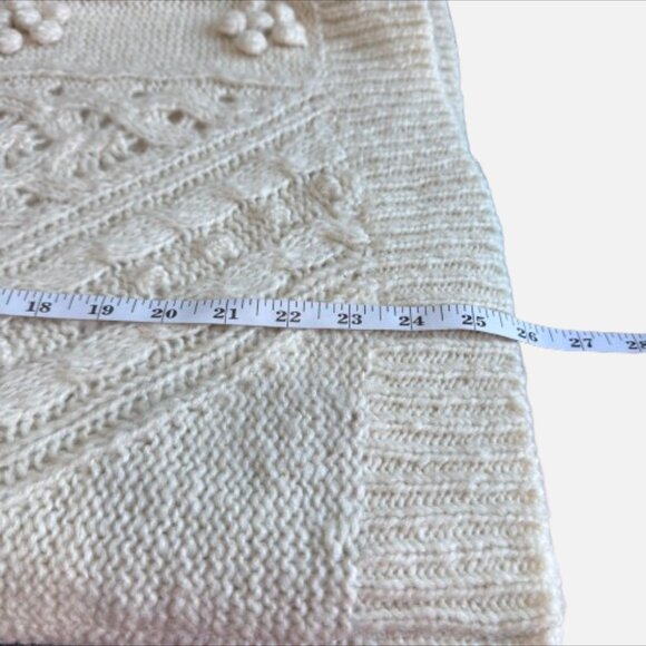 J. Crew Alpaca Wool Cable-Knit Pointelle Popcorn Bobble Flowers Sweater (SZ XXL) - Picture 15 of 16